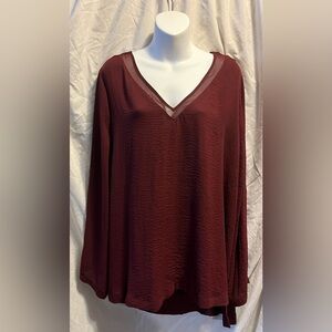 ana blouse size 1X maroon